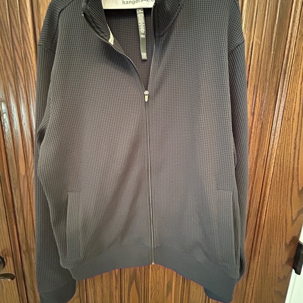 Vuori Navy blue Textured Zip-Up Waffle Jacket